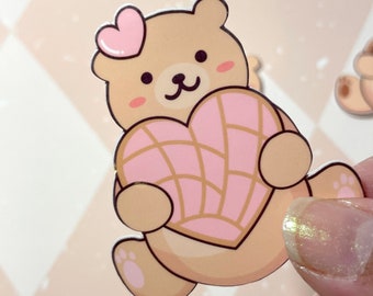 Conchas, Conchitas, Osito, Latina, Mexican Sticker, Heart Conchas, Waterproof, Latina Owned, Amor, Love, Pan Dulce