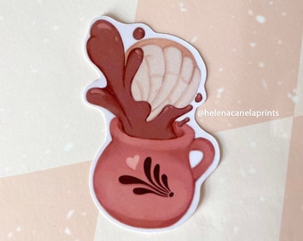 Conchas y cafecito, Latino, Latina, Mexican Sticker, Love Conchas, Waterproof, Latina Owned, Amor, Love, Pan Dulce Time