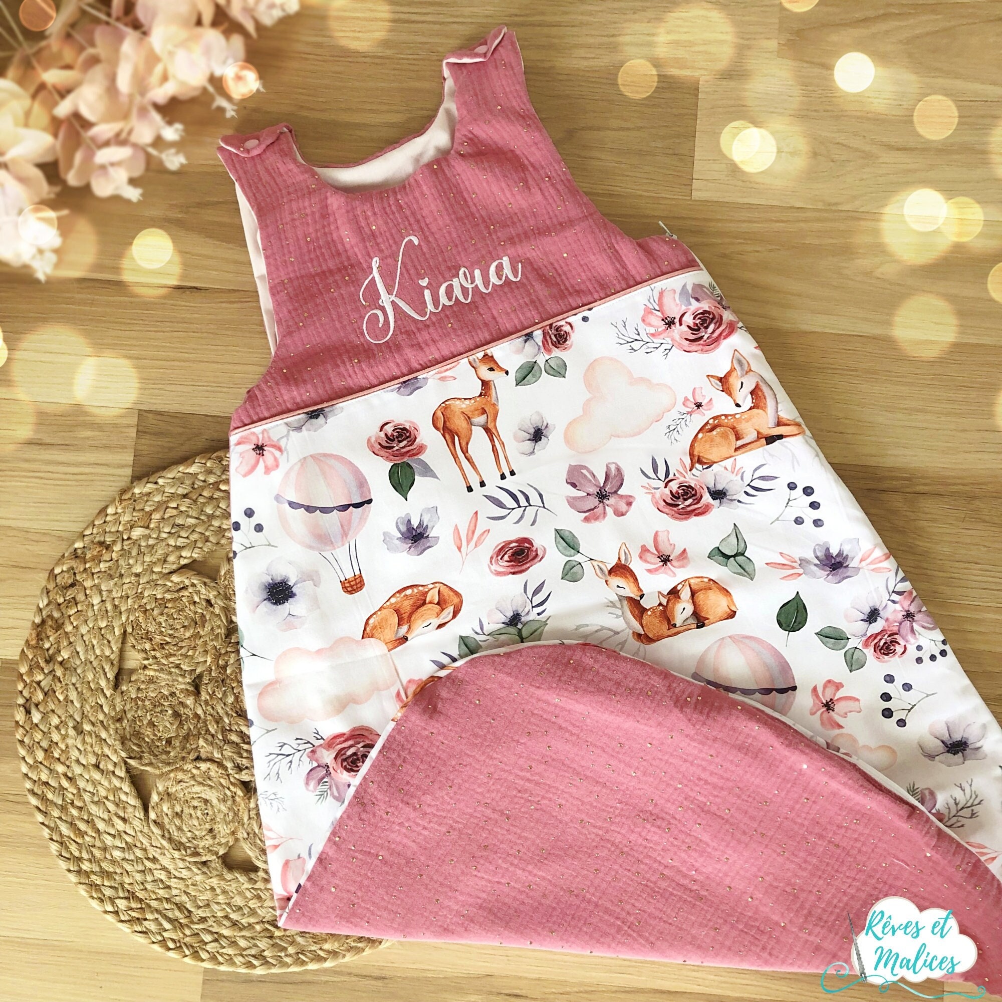 Gigoteuse Ete Double Gaze Bébé Turbulette 0-6 Mois, 6-12 Mois ou 12-24 Mois