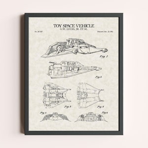 Impression brevet Star Wars Snowspeeder | Impression de film | Cadeau pour les fans de Star Wars | Art du brevet | Décoration d'intérieur | Décoration murale
