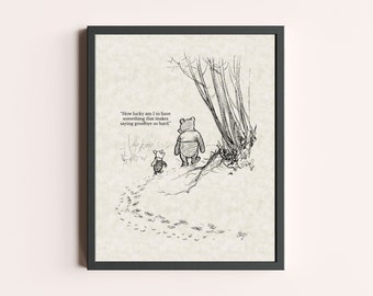How lucky am I to have something... Winnie the Pooh Quote Print | Children Baby Nursery Wall Decor | Classic Winnie the Pooh Quote Print