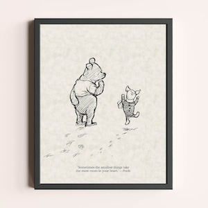 Sometimes the smallest things... Winnie the Pooh Quote Print | Children Baby Nursery Wall Decor | Classic Winnie the Pooh Quote Print