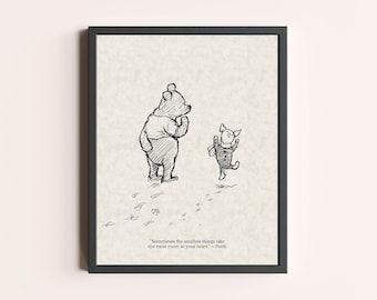 Sometimes the smallest things... Winnie the Pooh Quote Print | Children Baby Nursery Wall Decor | Classic Winnie the Pooh Quote Print