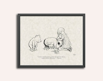 A little consideration... Winnie the Pooh Quote Print | Children Baby Nursery Wall Decor | Classic Winnie the Pooh Quote Print