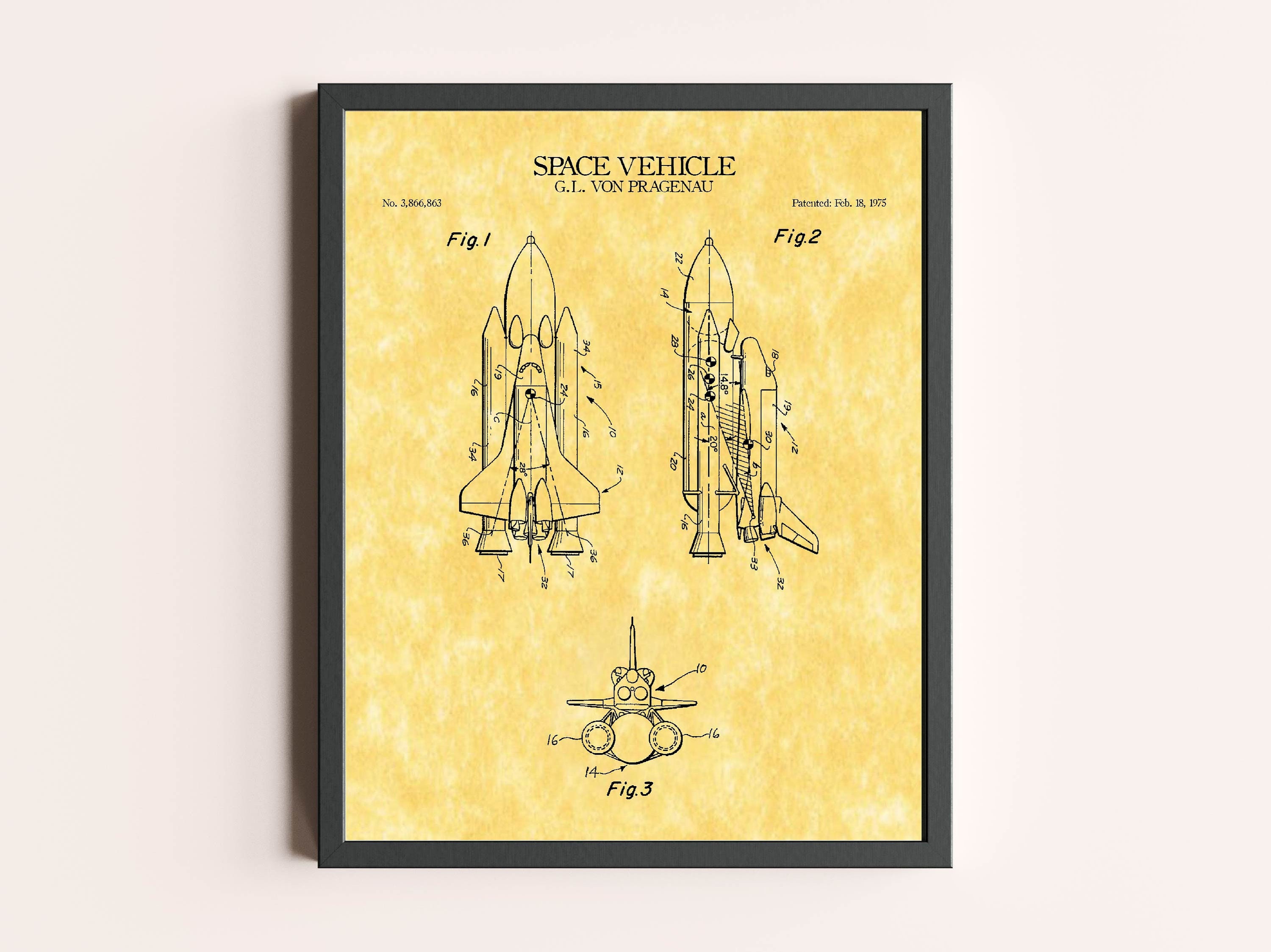 NASA Space Shuttle Patent Print | Astronaut Wall Art | Outer Space Art ...