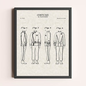 Sci-Fi Intergalactic Starfleet Uniforms Patent Print | Sci-Fi TV Print | Sci-Fi Fan Gift | Patent Art | Home Decor | Wall Decor