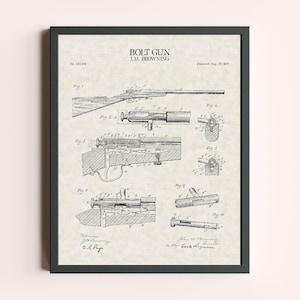 Winchester Rifle Patent Print | Vintage Rifle Art | Vintage Rifle Print | Vintage Wall Art | Patent Art | Home Decor | Wall Decor