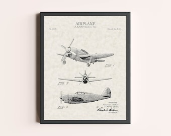 4枚のヴィンテージ飛行機アート特許航空ポスター飛行機設計図空軍壁