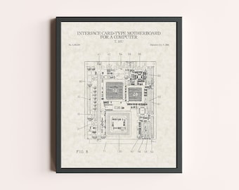 Computer Motherboard Patent Print | Vintage Wall Art | Patent Art | Home Decor | Wall Decor | Home Office Print | Computer Print