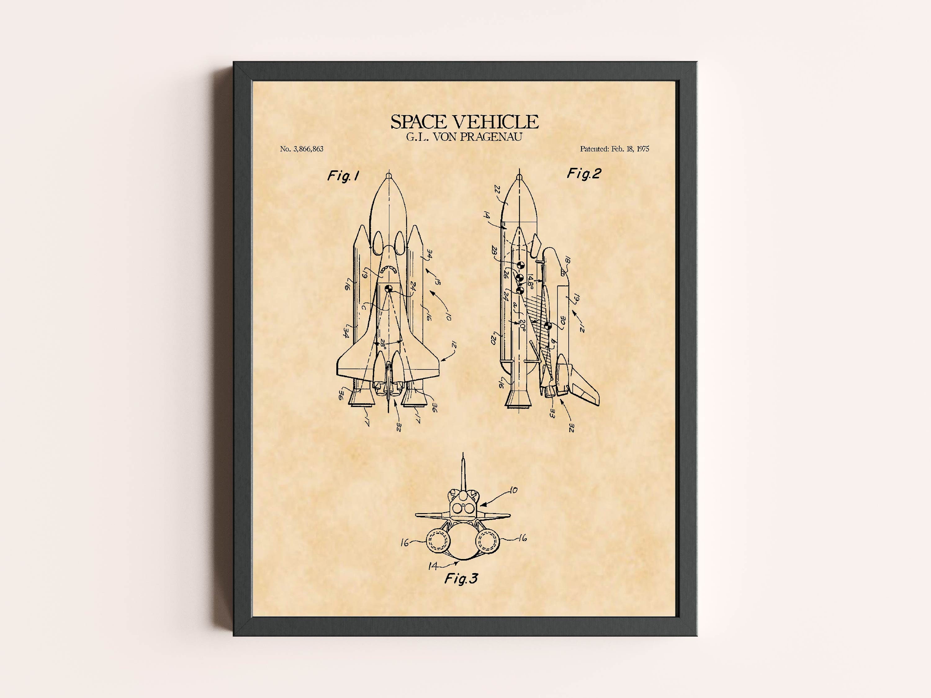 NASA Space Shuttle Patent Print | Astronaut Wall Art | Outer Space Art ...