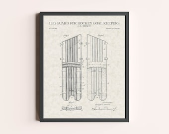 Hockey Goalie Pads Patent Print | Sports Print | Hockey Goalie Print | Patent Wall Art | Patent Art | Home Decor | Wall Decor