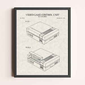 May include: A black and white line drawing of a video game control unit patent. The patent is titled "VIDEO GAME CONTROL UNIT" and is dated Feb. 7, 1989. The patent shows two different views of the control unit.