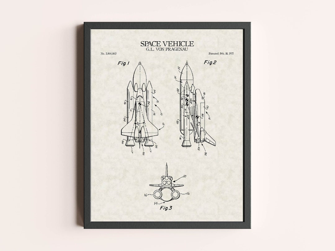 NASA Space Shuttle Patent Print | Astronaut Wall Art | Outer Space Art ...