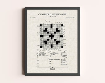 Crossword Puzzle Wall Art Etsy Crossword Puzzle Wall Art Etsy