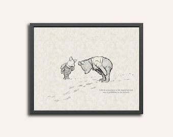 Life is a journey to be experienced... Winnie the Pooh Quote Print | Children Baby Nursery Wall Decor | Classic Winnie the Pooh Quote Print