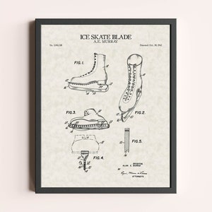 Figure Skate Patent Print | Figure Skating Art Print | Ice Skating Vintage Print | Vintage Wall Art | Patent Art | Home Decor | Wall Decor