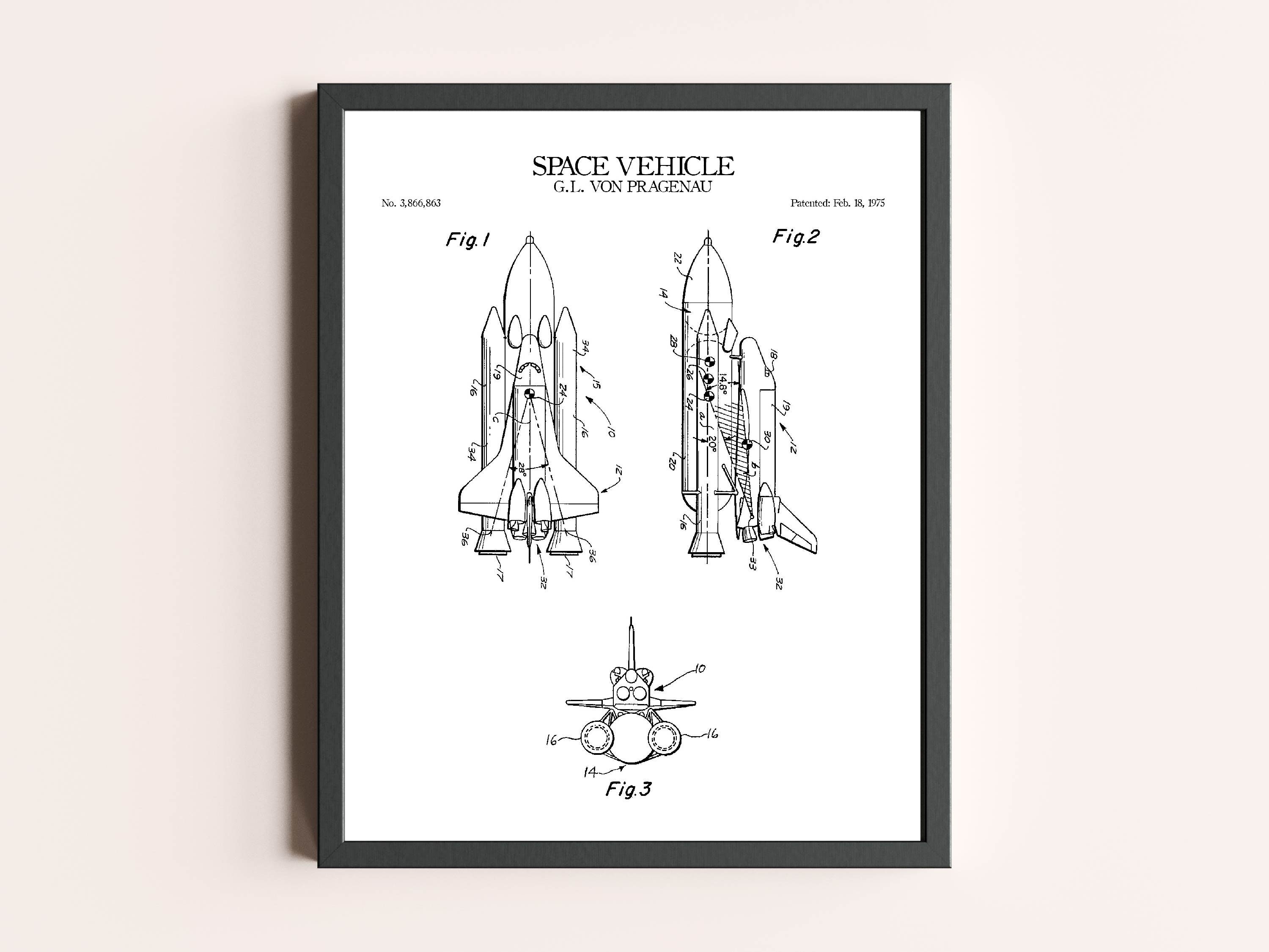 NASA Space Shuttle Patent Print | Astronaut Wall Art | Outer Space Art ...