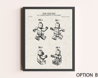Toy Minifigure Patent Print | Vintage Toy Wall Art | Patent Art | Home Decor | Wall Decor