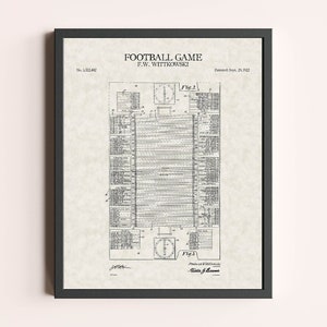 Football Game Patent Print | Sports Print | Vintage Wall Art | Patent Art | Home Decor | Wall Decor
