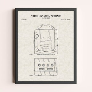Nintendo GameCube Console Patent Print | Video Game Patent Print | Vintage Wall Art | Patent Art | Game Room Decor