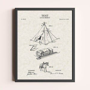 Tent Patent Print | Vintage Wall Art | Patent Art | Home Decor | Wall Decor | Camping Wall Art | Rustic Wall Art | Outdoor Wall Art