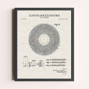 Vinyl Record Patent Print | Vintage Wall Art | Patent Art | Home Decor | Wall Decor | Musical Wall Art