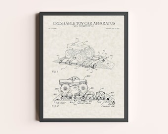 Monster Truck Patent Print | Vintage Wall Art | Patent Art | Home Decor | Wall Decor