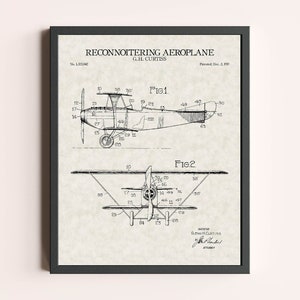 Reconnoitering Airplane Patent Print | Vintage Airplane Wall Art | Patent Art | Home Decor | Wall Decor