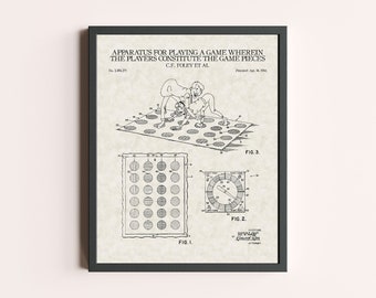 Twister Game Patent Print | Board Game Print | Vintage Wall Art | Patent Art | Home Decor | Wall Decor