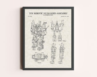 Transformers Bruticus Combaticon Patent Print | TV Cartoon Print | Transformer Fan Gift | Autobots Decepticons Print | Kids Boys Room Print