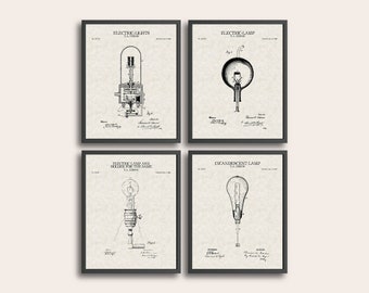 トーマス・エジソンの電球の特許設計図画像 / デジタルダウンロード