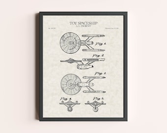 Sci-Fi Spaceship Intergalatic Spacecraft Patent Print | TV Print | Sci-Fi Fan Gift | Patent Art | Home Decor | Wall Decor