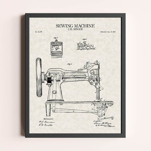 Sewing Machine Patent Print | Vintage Wall Art | Patent Art | Home Decor | Wall Decor