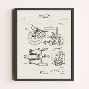 Tractor Farming 1937 Print | Farming Art Print | Agriculture Art Print | Vintage Wall Art | Patent Art | Farmhouse Decor | Farmer Art Decor