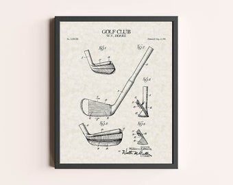 Golf Club Patent Print | Vintage Wall Art | Patent Art | Home Decor | Wall Decor | Sports Wall Art | Man Cave Art