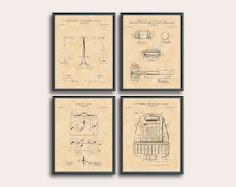 Lawyer Set of 4 Patent Print | Law Print | Attorney Print | Lawyer Print | Courtroom Print | Vintage Wall Art | Patent Art | Law Office Art