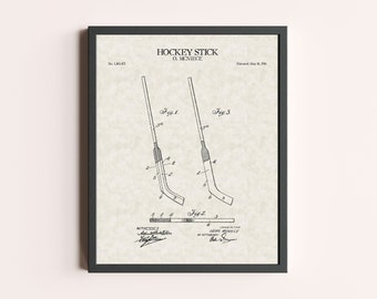 Hockey Goalie Goaltender Stick Patent Print | Sports Print | Hockey Goaltender Print | Patent Wall Art | Patent Art | Home Wall Sports Decor