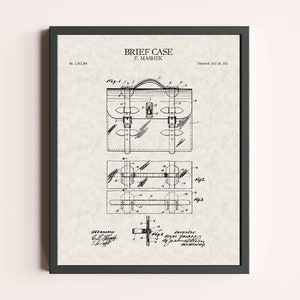 Porte-documents imprimé brevet | Impression professionnelle | Art mural vintage | Art du brevet | Décoration de bureau