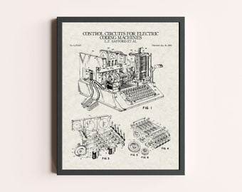 Cipher Enigma Machine 2001 Patent Print | Vintage Wall Art | Patent Art | Home Decor | Wall Decor | Home Office Print