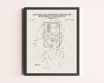 Apple iPod Patent Print | Vintage Wall Art | Patent Art | Home Decor | Wall Decor | Home Office Print | Apple Print