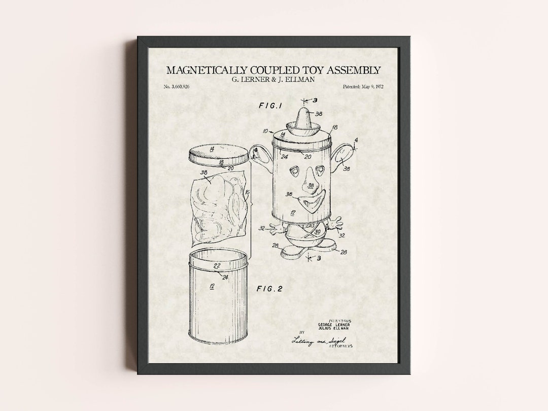 Mr. Potato Head Patent Print Vintage Toy Print Vintage Wall Art Patent ...