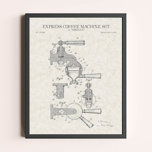 Espresso Machine Patent Print | Vintage Wall Art | Patent Art | Home Decor | Wall Decor | Kitchen Wall Art