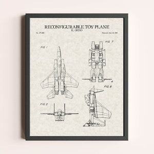 Transformers Starscream Patent Print | TV Cartoon Print | Transformer Fan Gift | Autobots Decepticons Patent Print | Home Decor | Wall Decor