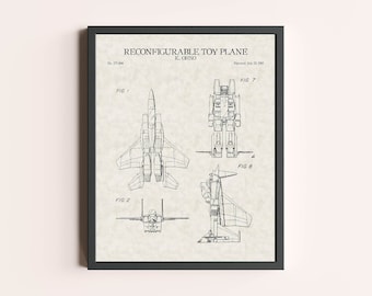 Transformers Starscream Patent Print | TV Cartoon Print | Transformer Fan Gift | Autobots Decepticons Patent Print | Home Decor | Wall Decor
