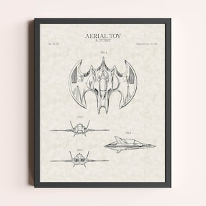 Superhero Vehicle Patent Print | Movie Print | Superhero Vigilante Figure Fan Gift | Patent Art | Home Decor | Wall Decor