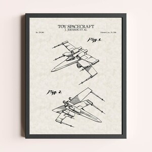 Star Wars X-Wing Starfighter Patent Print | Movie Print | Star Wars Fan Gift | Patent Art | Home Decor | Wall Decor