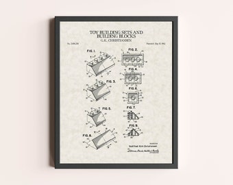 Toy Building Brick Patent Print | Vintage Toy Wall Art | Patent Art | Home Decor | Wall Decor