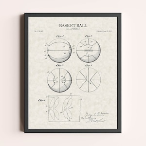 Basketball Patent Print | Sports Print | Vintage Wall Art | Patent Art | Home Decor | Wall Decor
