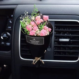 STACTOM Mini Dried Flowers Bouquet Car Perfume Air Freshener ,Mini Bouquet  Car Air Vent Clip Car Interior Decoration, Air