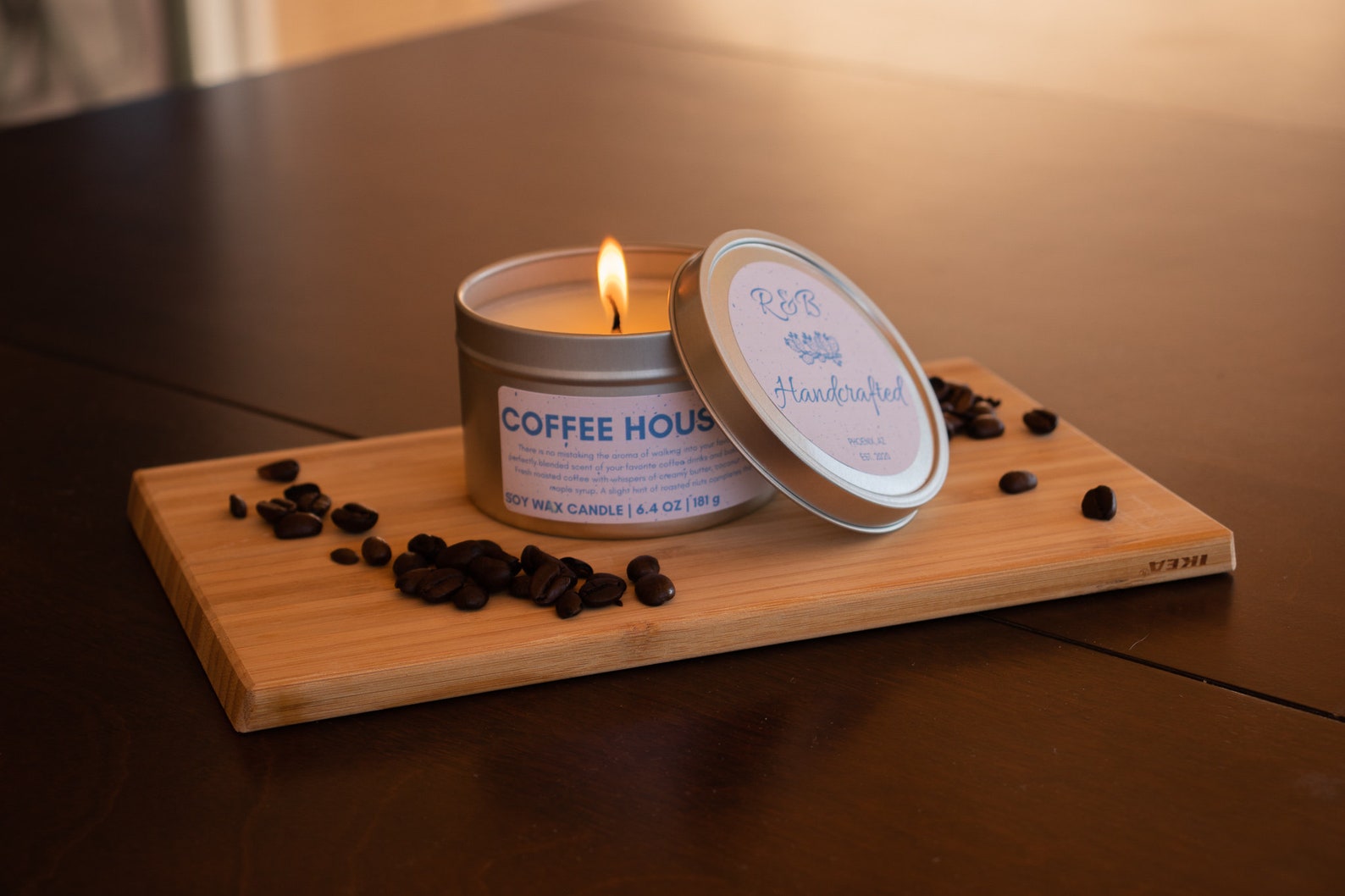 Soy Wax Candle Scented Candle COFFEE HOUSE 6 Oz R&B Etsy